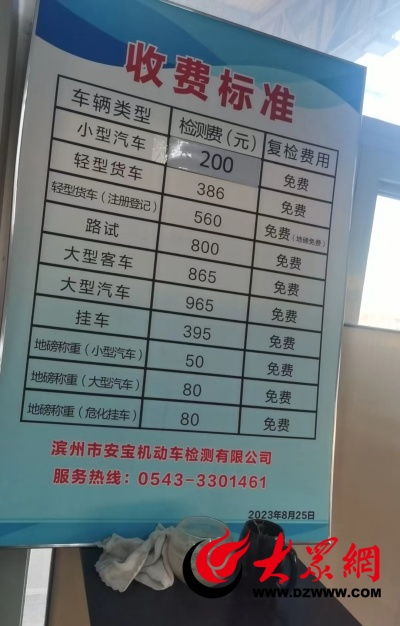 汽车检测多少钱